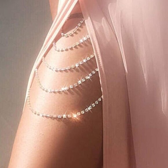Jewelry - Leg Jewelry Rhinestone Body Chain for Women Thigh Rave Festival Beach Party